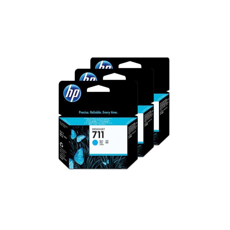 HP 711 Tinte cyan, 3er-Pack (CZ134A) HP 711 Tinte cyan, 3er-Pack (CZ134A)